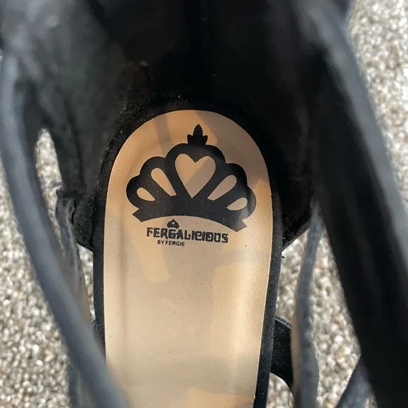 Fergalicious by Fergie Elegant Black Women's Lace-Up Stiletto Sandals - Picture 5 of 6